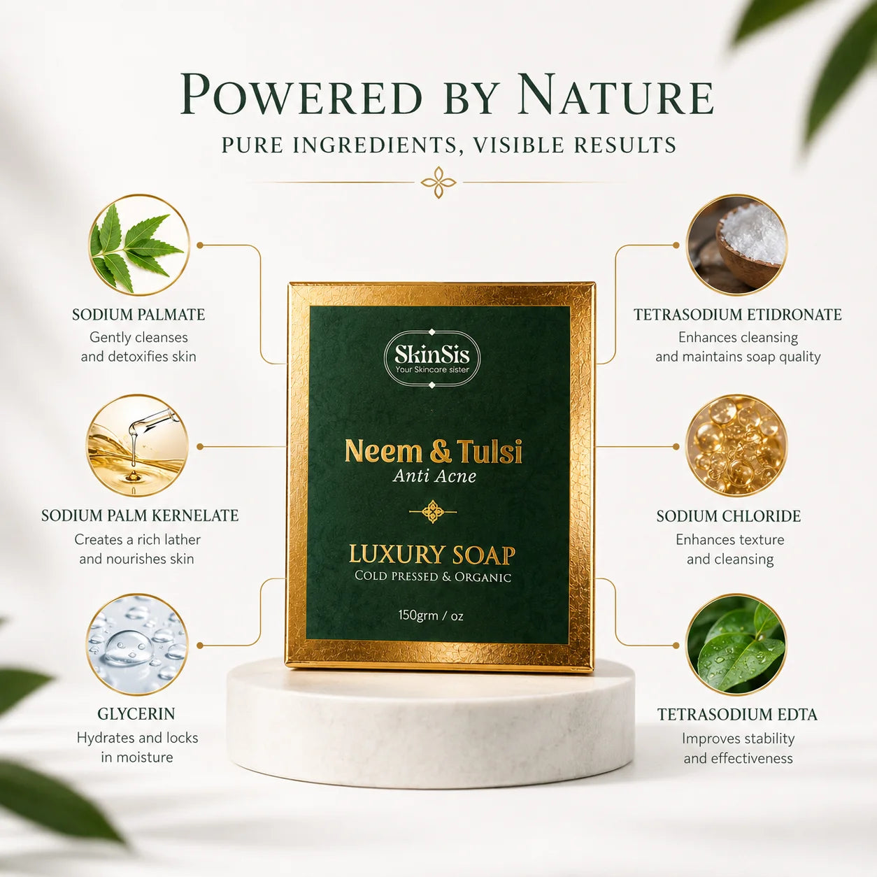 SkinSis Neem & Tulsi Anti-Acne Luxury Soap